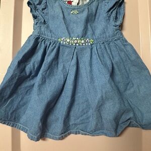 Tommy Hilfiger Blue Denim Dress with Floral Embroidery